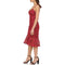 GUESS WOMEN'S LACE MIDI WITH FLOUNCE HEM DRESS - WOMEN 10 - WINE - Brand New