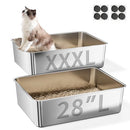 JOTESNEW 2 PACK XXXL STAINLESS STEEL LITTER BOX - STEEL - Like New