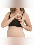 JOYSPUN MATERNITY COTTON-BLEND NURSING BRALETTE 2-PACK SIZE S - BLACK BROWN - Brand New