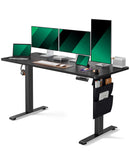 MARSAL STANDING DESK ADJUSTABLE HEIGHT 55X24" DESK STORAGE TZESD8B - DARK BLACK - Like New