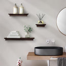 AHDECOR Modern Storage Floating Shelves, C03 Set of 3, Espresso Brown - Brand New