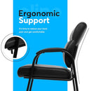 Oline Leather Guest Chair Padded Arms Reception Meeting Conference Waiting Room - Brand New