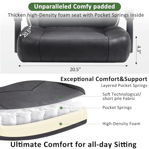 Darkecho Gaming Chair Fabric Cushion, Office Chair with Footrest US-J350 - Black - Like New