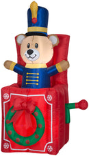 GEMMY HOME ACCENTS HOLIDAY 5 FT. ANIMATED INFLATABLE BEAR IN BOX - MULTICOLOR - Like New