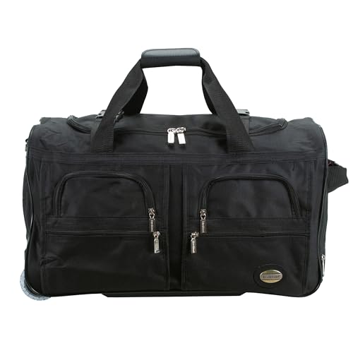 ROCKLAND ROLLING DUFFEL BAG 22" PRD322 - BLACK - Brand New