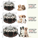 NIUBYA PORTABLE INDOOR/OUTDOOR DOG & CAT PLAYPEN, 36IN - BROWN/WHITE - Like New