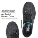 149937W Skechers Women Summits Dazzling Haze Sneaker, Black/Turquoise, Size 5W - Like New