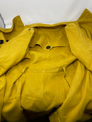 FOREMODE WOMEN SWING DOUBLE BREASTED WOOL PEA COAT,BELT BUCKLE, SIZE XL - YELLOW - Like New