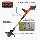 BLACK+DECKER 20V MAX STRING TRIMMER / EDGER, 12-INCH - TOOL ONLY - BLACK/ORANGE - Like New