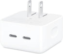APPLE 35W DUAL USB-C PORT COMPACT POWER ADAPTER - WHITE - Like New