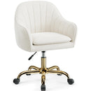BESTERA VANITY CHAIR WITH WHEELS COMFY HOME OFFICE DESK CHAIRS - BEIGE - Like New