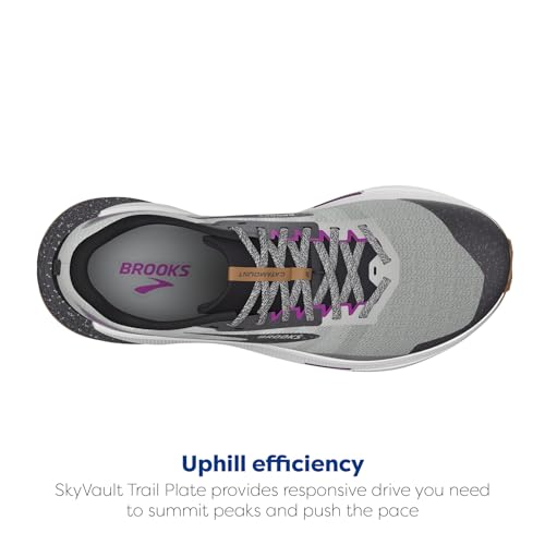 BROOKS WOMEN'S CATAMOUNT 2 TRAIL RUNNING SHOE - ALLOY/OYSTER/VIOLET - 12 - Like New