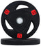 FITVIDS OLYMPIC CAST 35LB PAIR WEIGHT PLATE 2-PIECE RUBBER COATED - BLACK/RED - Like New