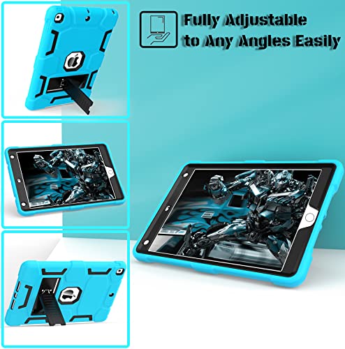 CCMAO CASE FOR IPAD 9TH GENERATION, 2021/2020/2019 WITH KICKSTAND - BLUE/BLACK - Brand New