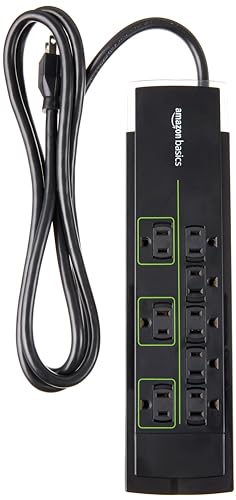 AMAZON BASICS 8-OUTLET POWER STRIP SURGE PROTECTOR 4,500 JOULE - 12FT CORD - Like New