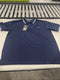 TIGER WOLF 3 BUTTON POLO SHIRT - SIZE: MEN L - NAVY WHITE - Brand New