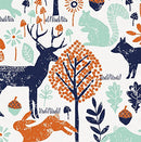 Carousel Designs Navy and Orange Woodland High Chair Pad - Brand New