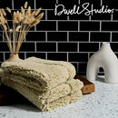 DWELLSTUDIO REVERSIBLE COTTON BATH RUGS LUXURIOUS COMFORT TAUPE 2 PACK - Brand New
