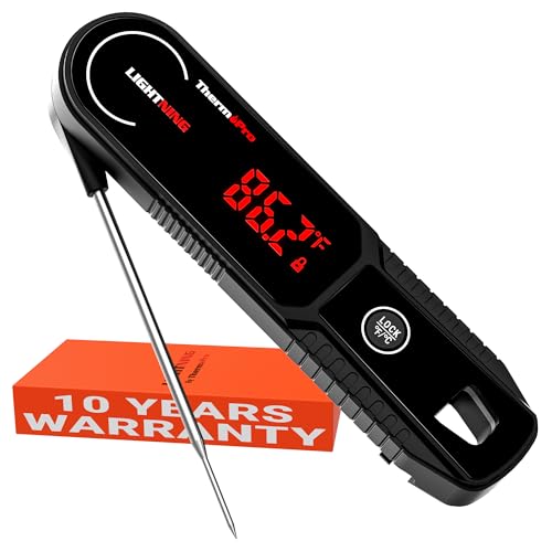 THERMOPRO LIGHTNING 1-SECOND INSTANT READ MEAT THERMOMETER - TP622 - BLACK - Like New