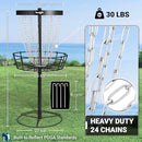 YES4ALL METAL PORTABLE DISC GOLF BASKET 24-CHAIN - BLACK - Scratch & Dent