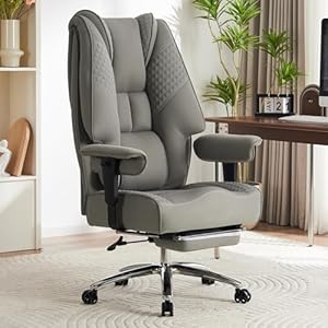 EXCEBET BIG AND TALL OFFICE CHAIR 400LBS WIDE SEAT, LK-3043M, MESH LIGHT GRAY - Like New