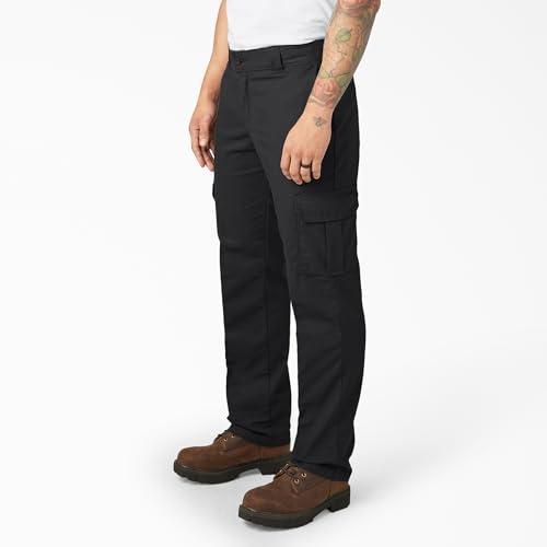 DICKIES MEN'S REGULAR STRAIGHT STRETCH TWILL CARGO PANT MEN 42X30 BLACK 595BLK - Like New