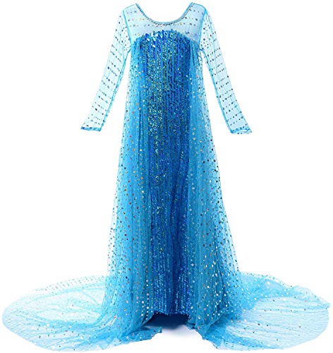 JERRIS APPAREL JERRISAPPAREL GIRLS PRINCESS COSTUME BIRTHDAY PARTY - SIZE 7 BLUE - Like New