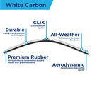 AutoTex Clix Wipers - White Carbon Fiber Automotive Wiper Blades (14") - Brand New