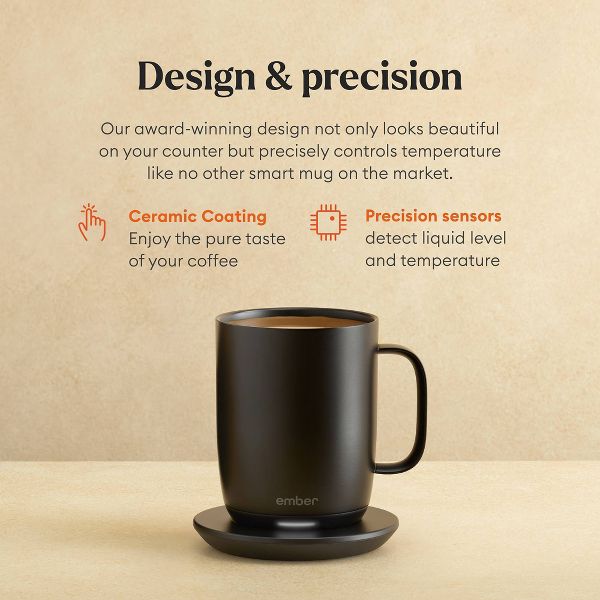 EMBER 14OZ MUG 2 TEMPERATURE CONTROL SMART MUG SANDSTONE: CERAMIC - SANDSTONE - Like New