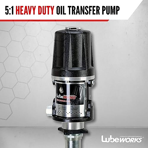 LUBEWORKS OIL TRANSFER PUMP AIR OPERATED PNEUMATIC 40LPM 17130503 - Yellow - Like New