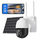 AUHAVOR SOLAR SECURITY CAMERAS WIRELESS OUTDOOR PTZ 360 WIFI CAMERA WHITE - Like New