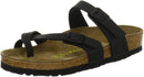 BIRKENSTOCK WOMEN'S MAYARI GREASED LEATHER SANDALS SIZE: MEN 3 WOMEN 5 - BLACK - Like New