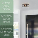 Kira Home Diem 15" 3-Light Rustic Farmhouse Flush Mount - Gray Oak Finish - Brand New