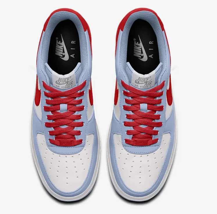 NIKE AIR FORCE 1 LOW BY YOU - SIZE: MEN 8.5 - RED/WHITE/BLUE - Like New