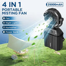NYXQUARK PORTABLE MISTING FAN WITH 25000MAH, REVERSE CHARGING, HW-003 - BLACK - Like New