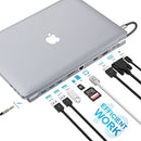 USB C Hub Dock, 10-in-1 Docking Station for MacBook Pro/Air, Type C - Like New