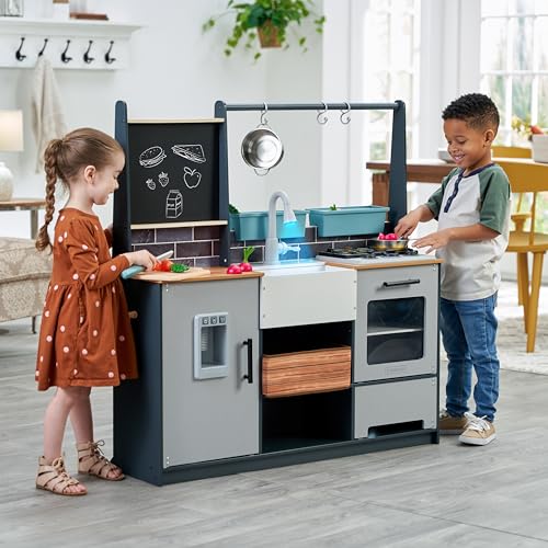 KIDKRAFT WOODEN FARM TO TABLE PLAY KITCHEN ES KRAFT ASSEMBLY LIGHTS - WHITE - Like New