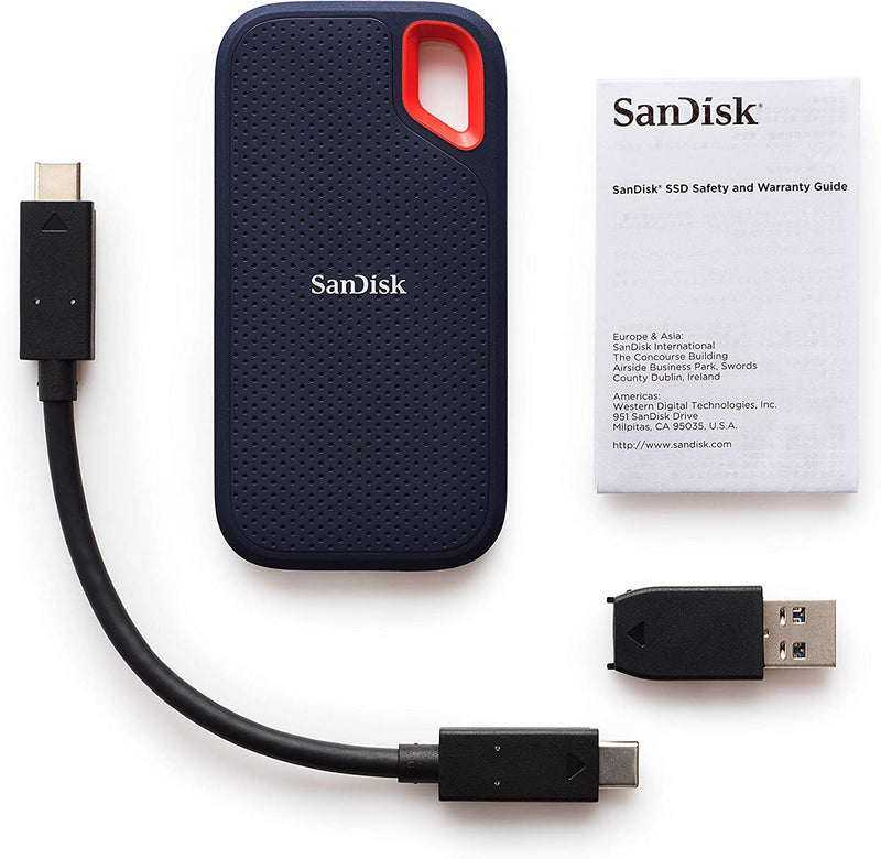 SanDisk 500GB Extreme Portable External SSD SDSSDE60-500G-G25 - Black Like New