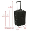 Rockland Fashion Softside Upright Luggage Set Expandable 20" F102 - BLACK - Like New