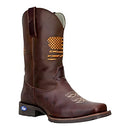 Texas Cowboy Boot Western Leather Boot Flag Work Square Toe 11 M (US) - Brown - Like New
