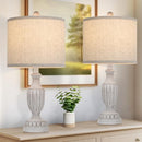 TOBUSA Farmhouse Living Room Table Lamps Set of 2, Grey Rustic Vintage Lamps - Like New