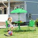 Outsunny Folding Kids Table and Chair Set Picnic Table Frog Pattern - Green - Brand New