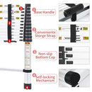 RIKADE TELESCOPIC LADDER 12.5FT ALUMINUM TELESCOPING LADDER NON-SLIP - ALF-38 - Brand New