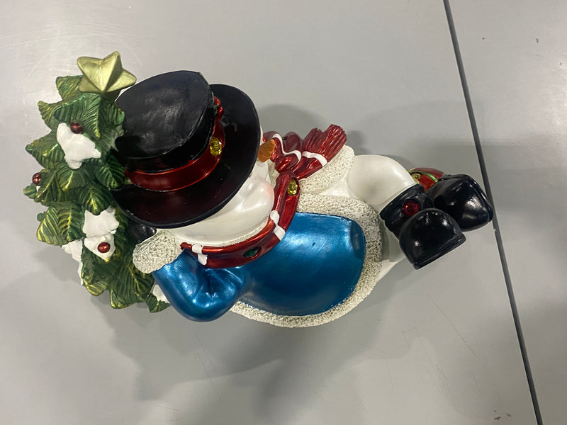KRINGLE EXPRESS OVERSIZED RESIN SLEEPING CHARACTER - SNOWMAN - Like New