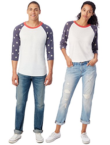 ALTERNATIVE PRINTED BBALL TEE - SIZE: MEN S - ECO IVORY/ STARS - Like New
