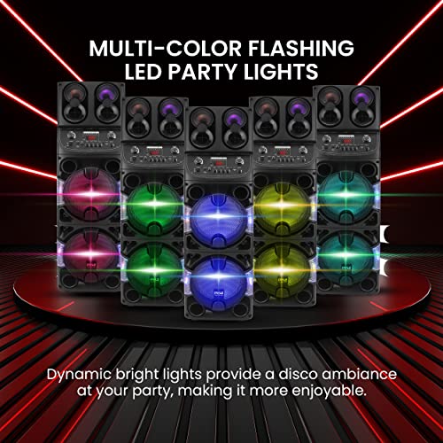 Pyle Portable Bluetooth PA Speaker 600W Dual 10” Rechargeable Indoor/Outdoor BT - Like New