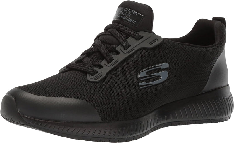 77222W Skechers Work Relaxed Fit Squad SR Women's Wide Fit BLACK Size 8.5 Like New
