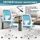 WINRISE DRAFTING CHAIR TALL OFFICE CHAIR ERGONOMIC DESK CHAIRS - BLUE - Like New