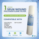 Tier1 1 Micron 4.5" × 20" Sediment & Rust Water Filter B0102B3BX4 - White - Brand New