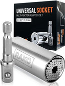 RAK SUPER UNIVERSAL SOCKET TOOL GATOR GRIP WITH POWER DRILL ADAPTER SET - Like New